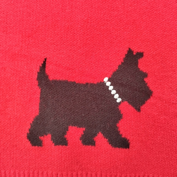 Scottie Dog Pullover Sweater by Calligraphie Red Soft Poly Blend Size L - Picture 6 of 13